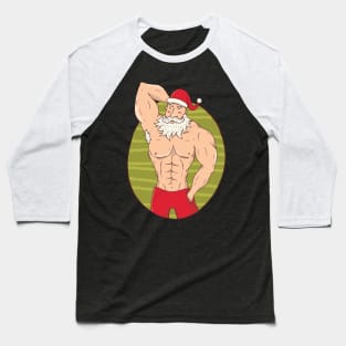 Buffed Santa Baseball T-Shirt